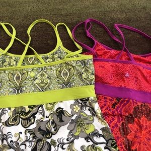 Prana tanks lime/white & red/purple active wear